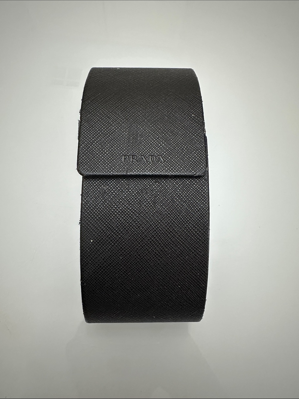 Prada Black Textured Saffiano Eyewear Case